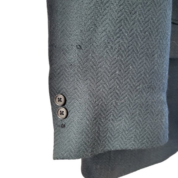 VTG Deep Green Wool Baby Alpaca  Blazer Sport Coat Jacket 44R See Measurements - Picture 3 of 6